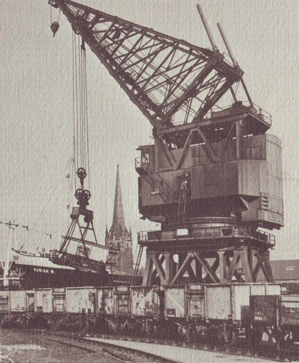 50 ton electric travelling crane used for coaling and heavy lifts in Railway Dock